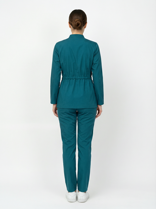 L I S B O N | Petrol Yeşili Premium Likralı Ceket Üniforma Takım