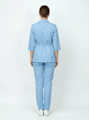 L I S B O N | Bebe Mavisi Premium Likralı Ceket Üniforma Takım - Class Üniforma hemşire formaları, medikal önlükler