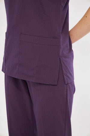 Classic - Açık Mürdüm Kadın Likralı Üniforma Takımı - Class Üniforma hemşire formaları, medikal önlükler