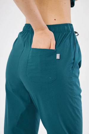 Classic - Petrol Yeşili Kadın Likralı Üniforma Takımı - Class Üniforma hemşire formaları, medikal önlükler