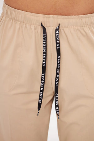 Classic - Bej Erkek Likralı Üniforma Takımı - Class Üniforma hemşire formaları, medikal önlükler