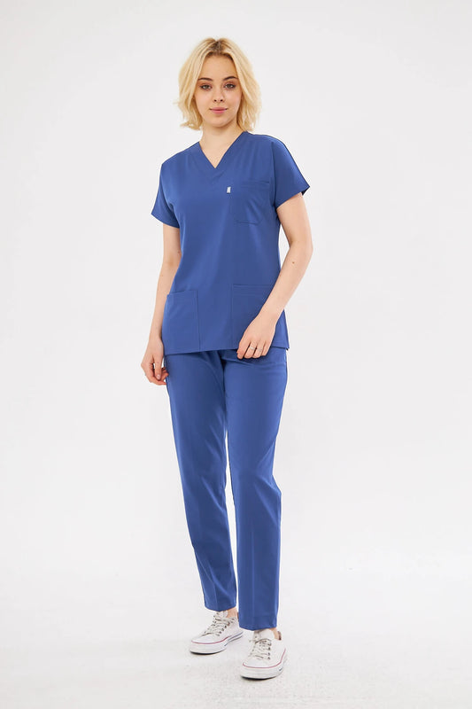 Classic - Fırtına Mavi Kadın Likralı Üniforma Takımı