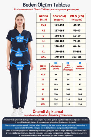 Turkuaz Aile Sağlığı Çalışan Forması Likralı Scrubs Takım (Yeni Yönetmeliğe Uygun - Bermuda) - Class Üniforma hemşire formaları, medikal önlükler