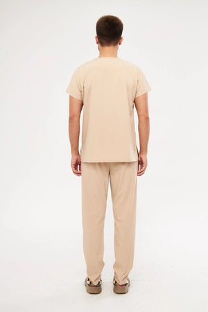 Classic - Bej Erkek Likralı Üniforma Takımı - Class Üniforma hemşire formaları, medikal önlükler