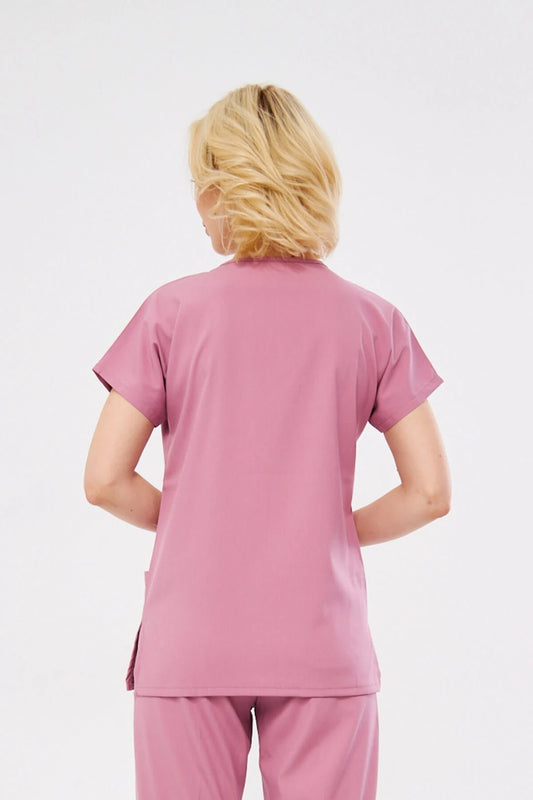 Classic Tek Üst - Pudra Likralı Hemşire Forması