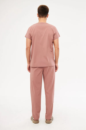 Classic - Gül Kurusu Erkek Likralı Üniforma Takımı - Class Üniforma hemşire formaları, medikal önlükler