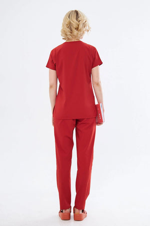 Classic - Kiremit Kadın Likralı Üniforma Takımı - Class Üniforma hemşire formaları, medikal önlükler