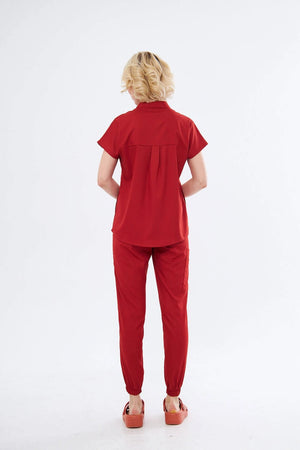 N O V A | Kiremit Premium Likralı Üniforma Takımı - Class Üniforma hemşire formaları, medikal önlükler