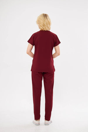 Classic - Bordo Kadın Likralı Üniforma Takımı - Class Üniforma hemşire formaları, medikal önlükler