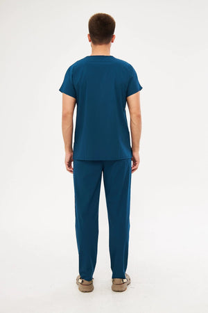 Classic - Petrol Yeşili Erkek Likralı Üniforma Takımı - Class Üniforma hemşire formaları, medikal önlükler