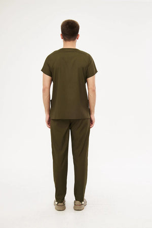 Classic - Haki Erkek Likralı Üniforma Takımı - Class Üniforma hemşire formaları, medikal önlükler