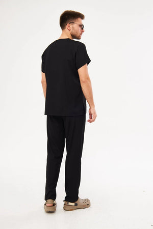 Classic - Siyah Erkek Likralı Üniforma Takımı - Class Üniforma hemşire formaları, medikal önlükler