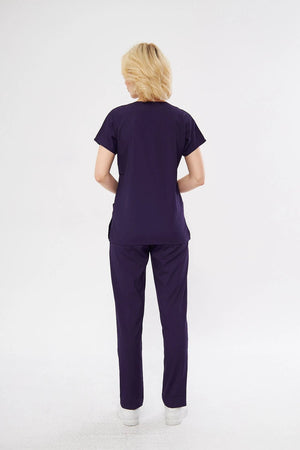Classic - Mor Kadın Likralı Üniforma Takımı - Class Üniforma hemşire formaları, medikal önlükler