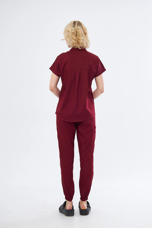 N O V A | Bordo Premium Likralı Üniforma Takımı