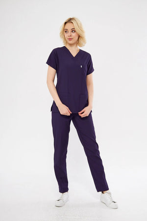 Classic - Mor Kadın Likralı Üniforma Takımı - Class Üniforma hemşire formaları, medikal önlükler