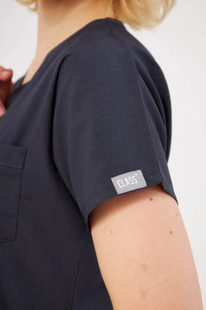 Classic - Antrasit Kadın Likralı Üniforma Takımı - Class Üniforma hemşire formaları, medikal önlükler