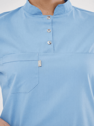 Tesettür - Bebe Mavisi Hemşire Üniforma Takımı - Class ÜniformaMedikal Scrubs