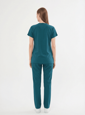 Classic Tek Üst - Petrol Yeşili Likralı Hemşire Forması Üstü - Class Üniforma hemşire formaları, medikal önlükler