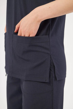 Classic - Antrasit Kadın Likralı Üniforma Takımı - Class Üniforma hemşire formaları, medikal önlükler