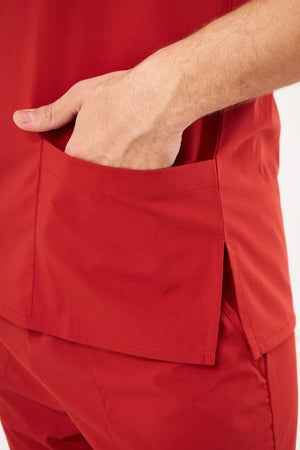 Classic - Kiremit Erkek Likralı Üniforma Takımı - Class Üniforma hemşire formaları, medikal önlükler