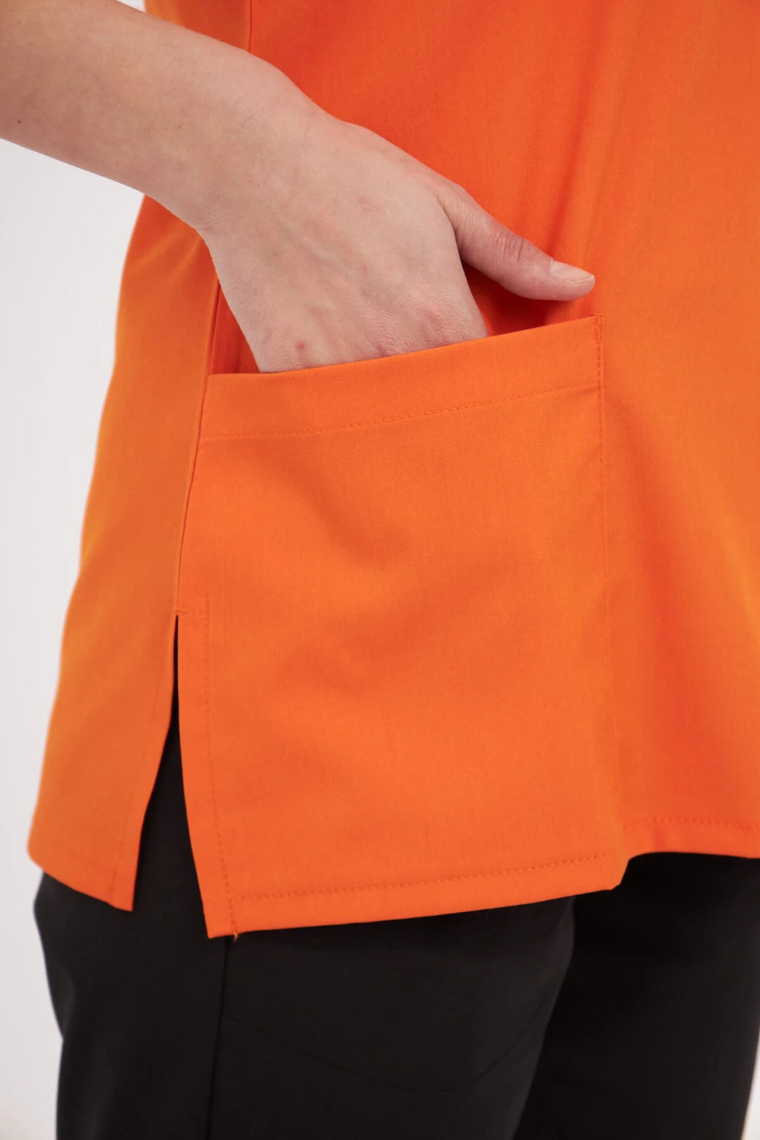 Classic Tek Üst  - Turuncu Likralı Hemşire Forması