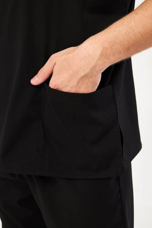 Classic - Siyah Erkek Likralı Üniforma Takımı - Class Üniforma hemşire formaları, medikal önlükler