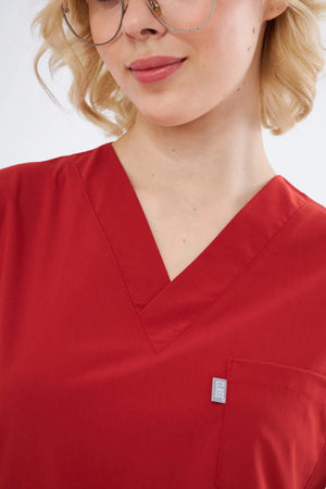 Classic - Kiremit Kadın Likralı Üniforma Takımı - Class Üniforma hemşire formaları, medikal önlükler