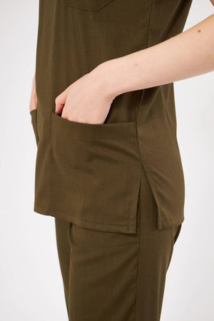 Classic - Haki Kadın Likralı Üniforma Takımı - Class Üniforma hemşire formaları, medikal önlükler