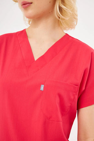 Classic - Nar Çiçeği Kadın Likralı Üniforma Takımı - Class Üniforma hemşire formaları, medikal önlükler