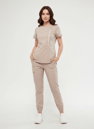 K I E V | Kum Beji Lüks Likralı Hemşire Üniforması - Class Üniforma hemşire formaları, medikal önlükler