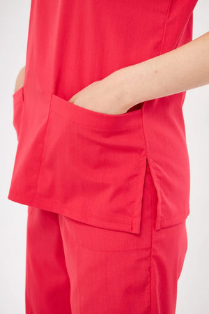 Classic - Nar Çiçeği Kadın Likralı Üniforma Takımı - Class Üniforma hemşire formaları, medikal önlükler