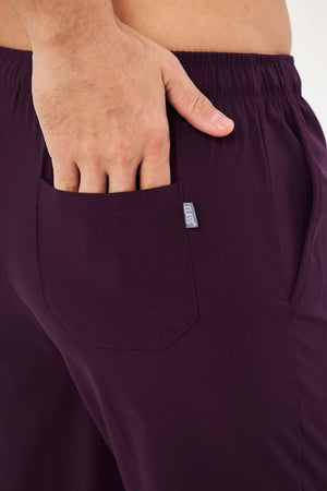 Classic - Koyu Mürdüm Erkek Likralı Üniforma Takımı - Class Üniforma hemşire formaları, medikal önlükler