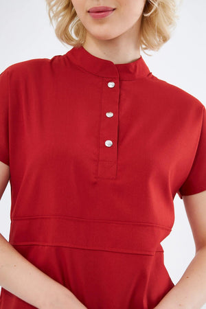 N O V A | Kiremit Premium Likralı Üniforma Takımı - Class Üniforma hemşire formaları, medikal önlükler