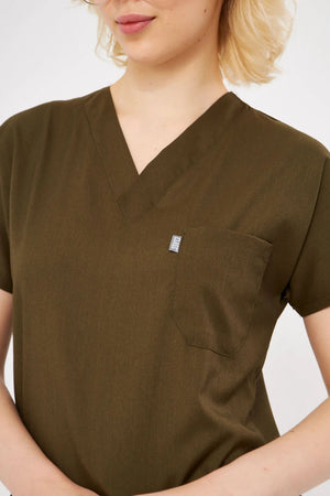 Classic - Haki Kadın Likralı Üniforma Takımı - Class Üniforma hemşire formaları, medikal önlükler