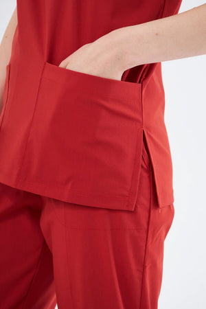 Classic - Kiremit Kadın Likralı Üniforma Takımı - Class Üniforma hemşire formaları, medikal önlükler