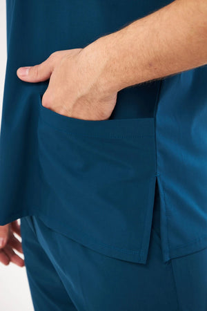 Classic - Petrol Yeşili Erkek Likralı Üniforma Takımı - Class Üniforma hemşire formaları, medikal önlükler