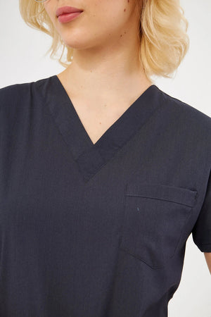 Classic - Antrasit Kadın Likralı Üniforma Takımı - Class Üniforma hemşire formaları, medikal önlükler