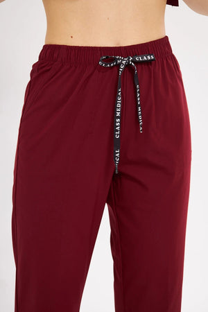 Classic - Bordo Kadın Likralı Üniforma Takımı - Class Üniforma hemşire formaları, medikal önlükler