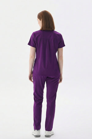 N O V A | Mor Premium Likralı Üniforma Takımı - Class Üniforma hemşire formaları, medikal önlükler