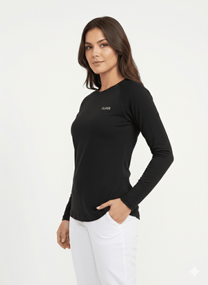 Kadın Body (Underscrubs) - Siyah - Class Üniforma hemşire formaları, medikal önlükler