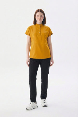 N O V A | Hardal Siyah Premium Likralı Üniforma Takımı - Class Üniforma hemşire formaları, medikal önlükler