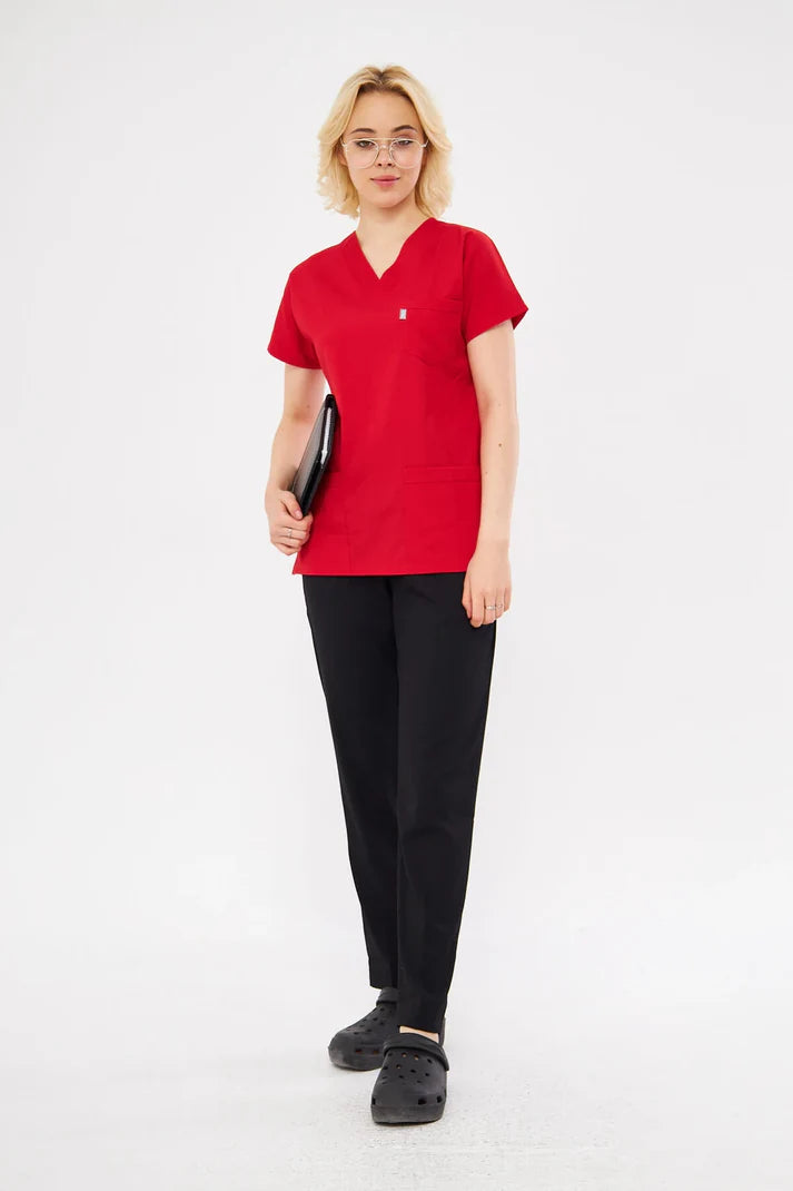 Outlet Classic | Kırmızı Siyah Unisex Likralı Üniforma Takımı