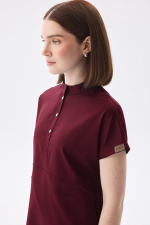 Nova Bordo Tek Üst Kadın Likralı Hakim Yaka Yarım Pat Çıtçıtlı Esnek Hemşire Ve Doktor Forması - Class Üniforma hemşire formaları, medikal önlükler