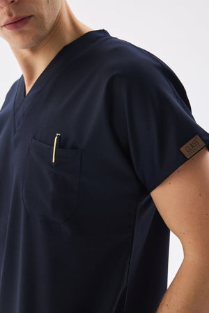 Classic - Lacivert Erkek Likralı Üniforma Takımı - Class Üniforma hemşire formaları, medikal önlükler