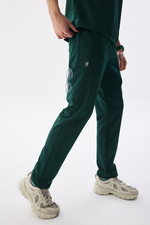 Erkek Polo Yaka Medikal Üniforma Takım Avcı Yeşili Likralı Doktor Hemşire Forması - Class Üniforma hemşire formaları, medikal önlükler