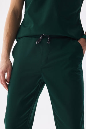 Erkek Polo Yaka Medikal Üniforma Takım Avcı Yeşili Likralı Doktor Hemşire Forması - Class Üniforma hemşire formaları, medikal önlükler