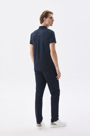 Erkek Polo Yaka Medikal Üniforma Takım Lacivert Likralı Doktor Hemşire Forması - Class Üniforma hemşire formaları, medikal önlükler