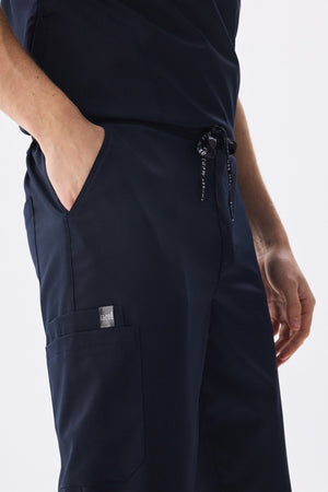 Erkek Polo Yaka Medikal Üniforma Takım Lacivert Likralı Doktor Hemşire Forması - Class Üniforma hemşire formaları, medikal önlükler