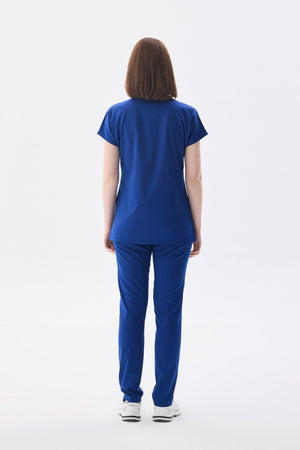 Classic - Saks Mavi Kadın Likralı Üniforma Takımı - Class Üniforma hemşire formaları, medikal önlükler