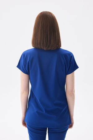 Classic - Saks Mavi Kadın Likralı Üniforma Takımı - Class Üniforma hemşire formaları, medikal önlükler